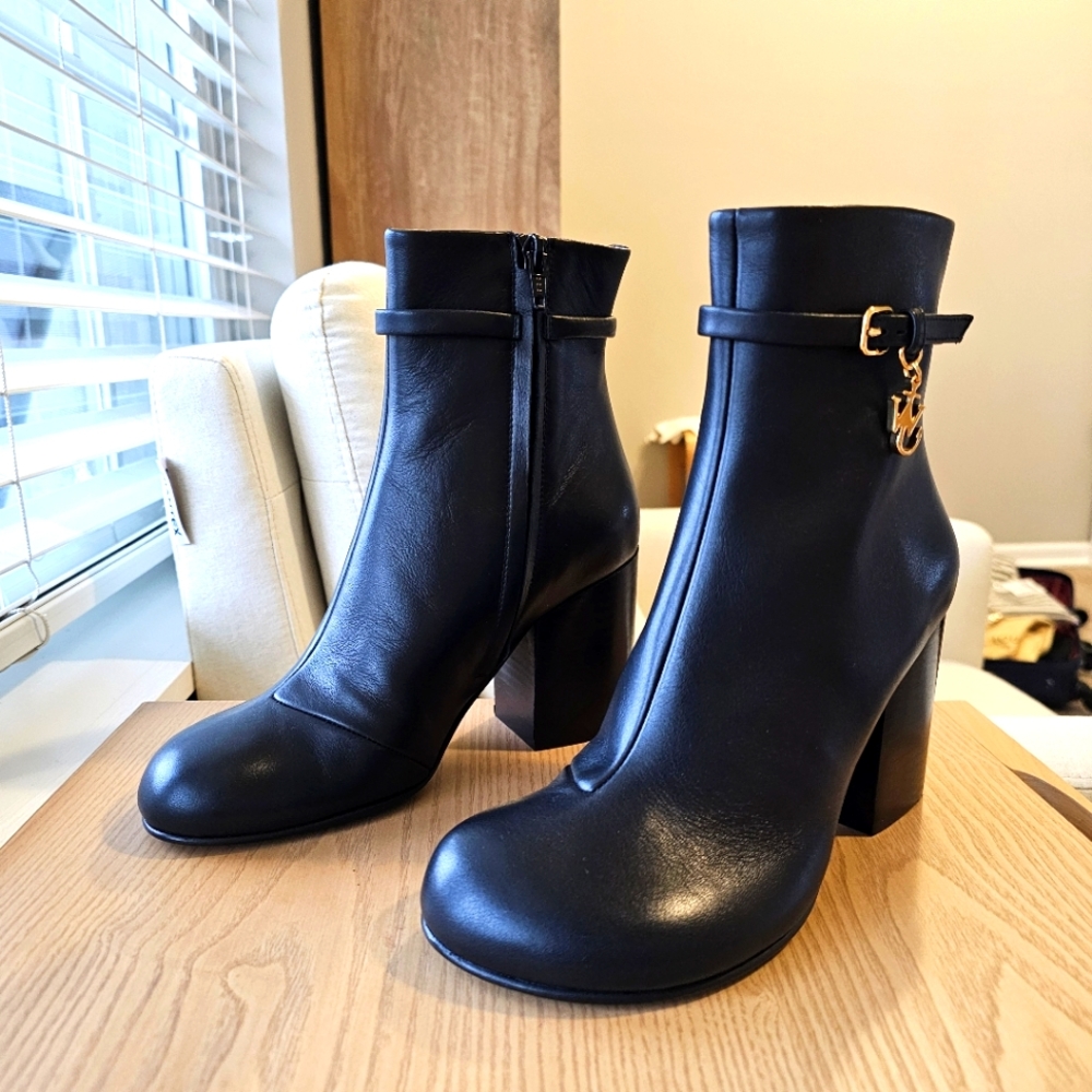 JW ANDERSON Anchor Logo Leather Ankle Boots